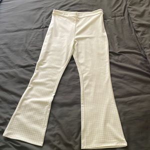 Gingham Plaid Green and White Pants